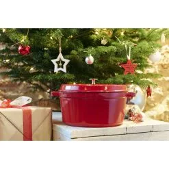 Staub 30 Cm Round Cast Iron Cocotte Cherry -Knives & Scissors Sales Store 000011021