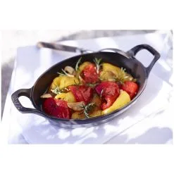Staub 15 Cm Oval Cast Iron Oven Dish Graphite-grey -Knives & Scissors Sales Store 000016947