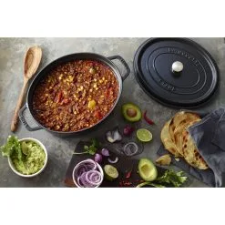 Staub 27 Cm Oval Cast Iron Cocotte Black -Knives & Scissors Sales Store 000017579
