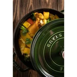 Staub 24 Cm Round Cast Iron Cocotte Basil-green -Knives & Scissors Sales Store 000019327