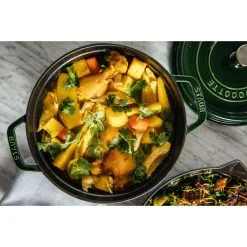 Staub 24 Cm Round Cast Iron Cocotte Basil-green -Knives & Scissors Sales Store 000019329