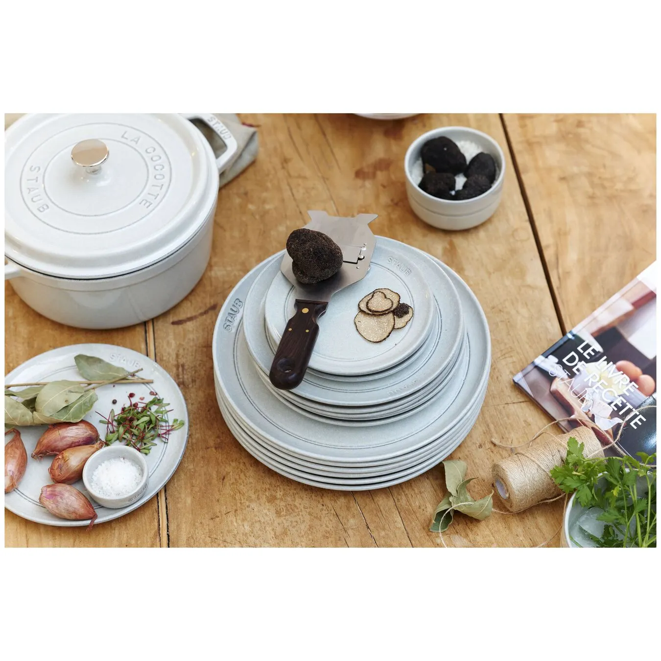 Staub 15 Cm Ceramic Plate Flat White Truffle 6 Staub 15 Cm Ceramic Plate Flat White Truffle - Image 6