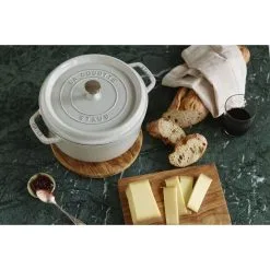 Staub 28 Cm Round Cast Iron Cocotte White Truffle 11 Staub 28 Cm Round Cast Iron Cocotte White Truffle -Knives & Scissors Sales Store 000019724