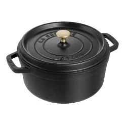 Staub 24 Cm Round Cast Iron Cocotte Black