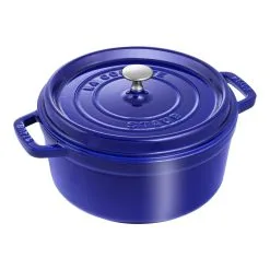 Staub 24 Cm Round Cast Iron Cocotte Dark-blue