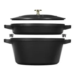 Staub 2-pcs Cast Iron Pot Set Black