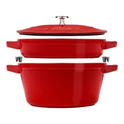Staub 2-pcs Cast Iron Pot Set Cherry