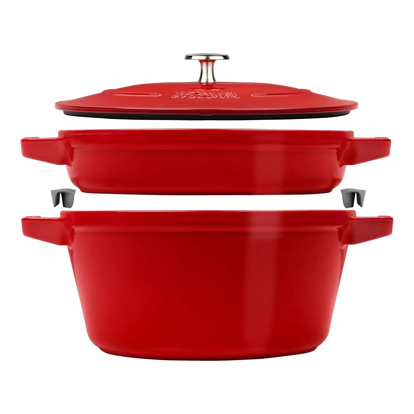 Staub 2-pcs Cast Iron Pot Set Cherry 1 Staub 2-pcs Cast Iron Pot Set Cherry