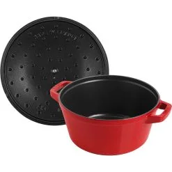 Staub 2-pcs Cast Iron Pot Set Cherry 11 Staub 2-pcs Cast Iron Pot Set Cherry -Knives & Scissors Sales Store 1010878 5
