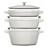 Staub 3-pcs Cast Iron Pot Set White Truffle