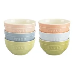 Staub 6-pcs Ceramic Bowl Set Macaron Mixed Colours