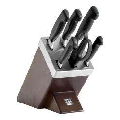 Zwilling 7-pcs Brown Ash Knife Block Set With KiS Technology