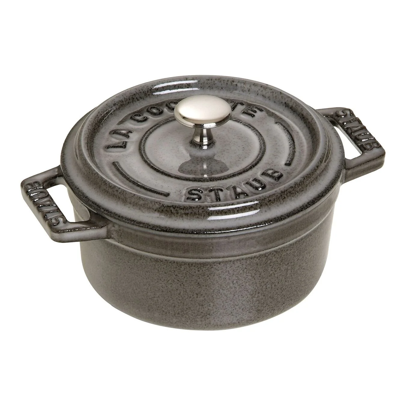 Staub 10 Cm Round Cast Iron Mini Cocotte Graphite-grey 1 Staub 10 Cm Round Cast Iron Mini Cocotte Graphite-grey