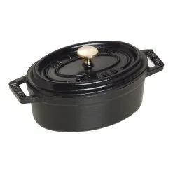 Staub 11 Cm Oval Cast Iron Mini Cocotte Black