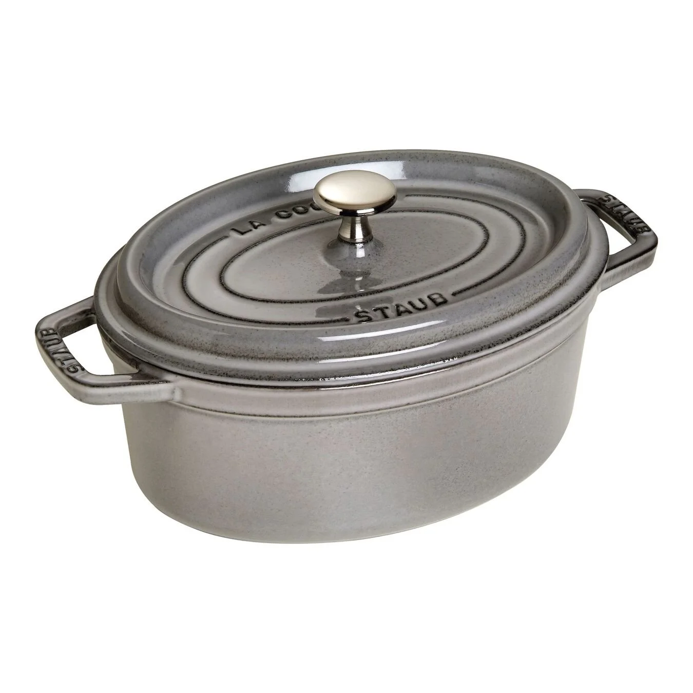 Staub 23 Cm Oval Cast Iron Cocotte Graphite-grey 1 Staub 23 Cm Oval Cast Iron Cocotte Graphite-grey