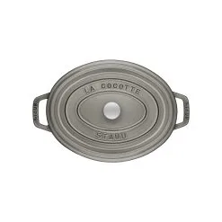 Staub 31 Cm Oval Cast Iron Cocotte Graphite-grey -Knives & Scissors Sales Store 40500 236 0 2 3