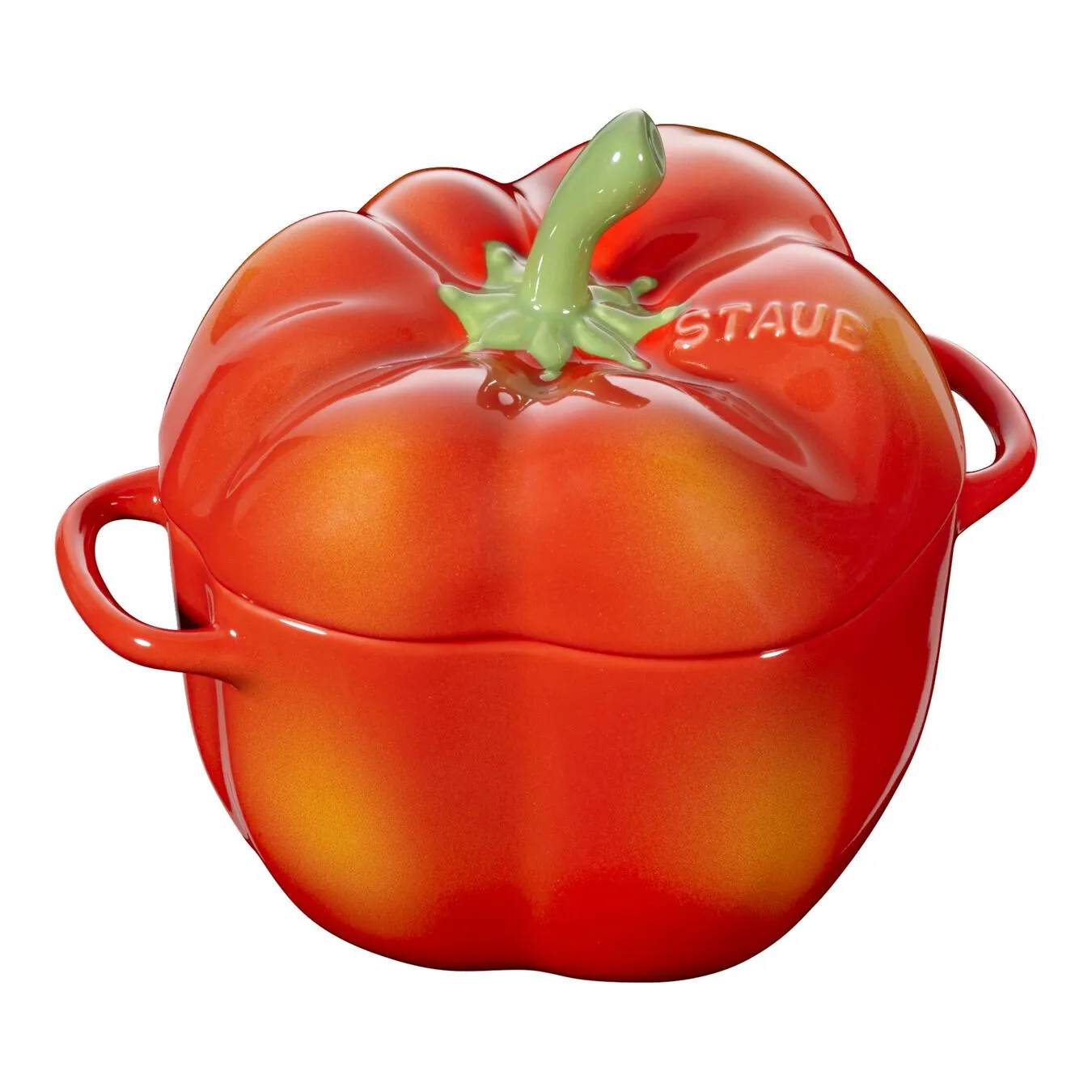 Staub 11 Cm Pepper Ceramic Cocotte Orange-red 1 Staub 11 Cm Pepper Ceramic Cocotte Orange-red
