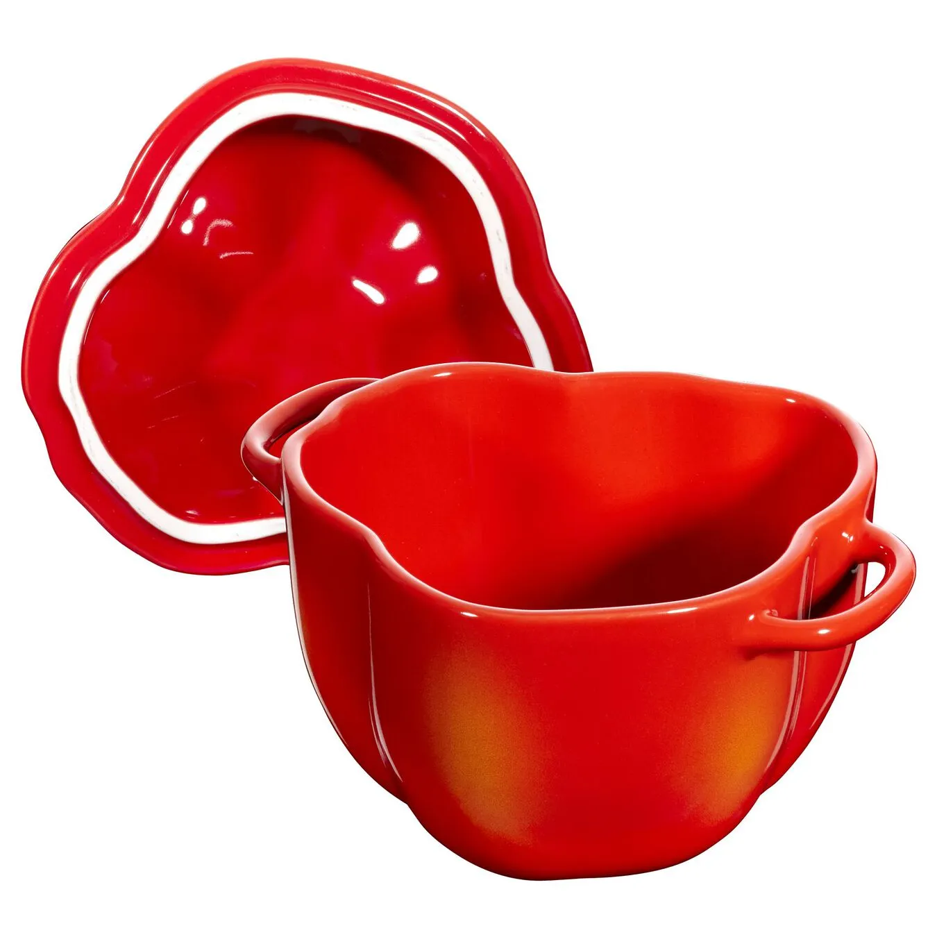 Staub 11 Cm Pepper Ceramic Cocotte Orange-red 2 Staub 11 Cm Pepper Ceramic Cocotte Orange-red - Image 2