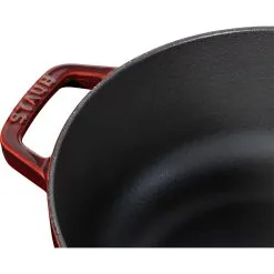 Staub 24 Cm Round Cast Iron French Oven Grenadine-red -Knives & Scissors Sales Store 40501 015 0 5