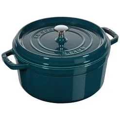 Staub 28 Cm Round Cast Iron Cocotte La-mer