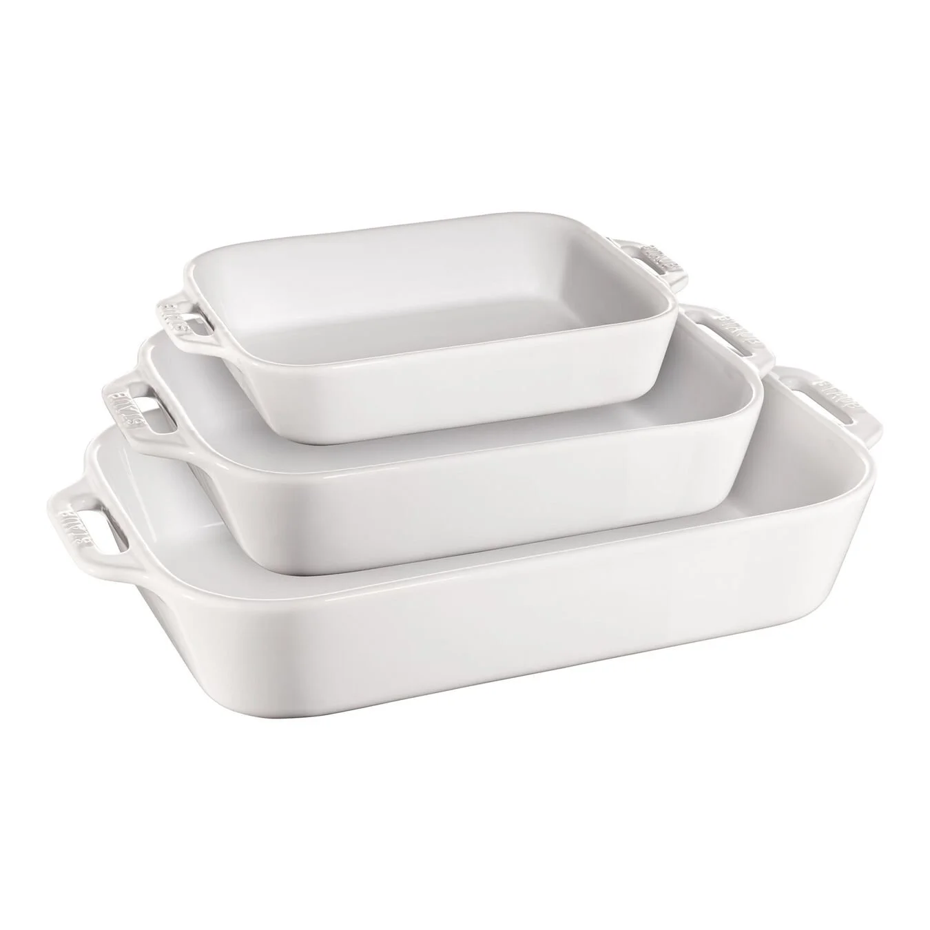 Staub 3-pcs Rectangular Ovenware Set White 2 Staub 3-pcs Rectangular Ovenware Set White - Image 2