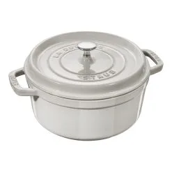 Staub 20 Cm Round Cast Iron Cocotte White Truffle