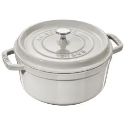 Staub 26 Cm Round Cast Iron Cocotte White Truffle