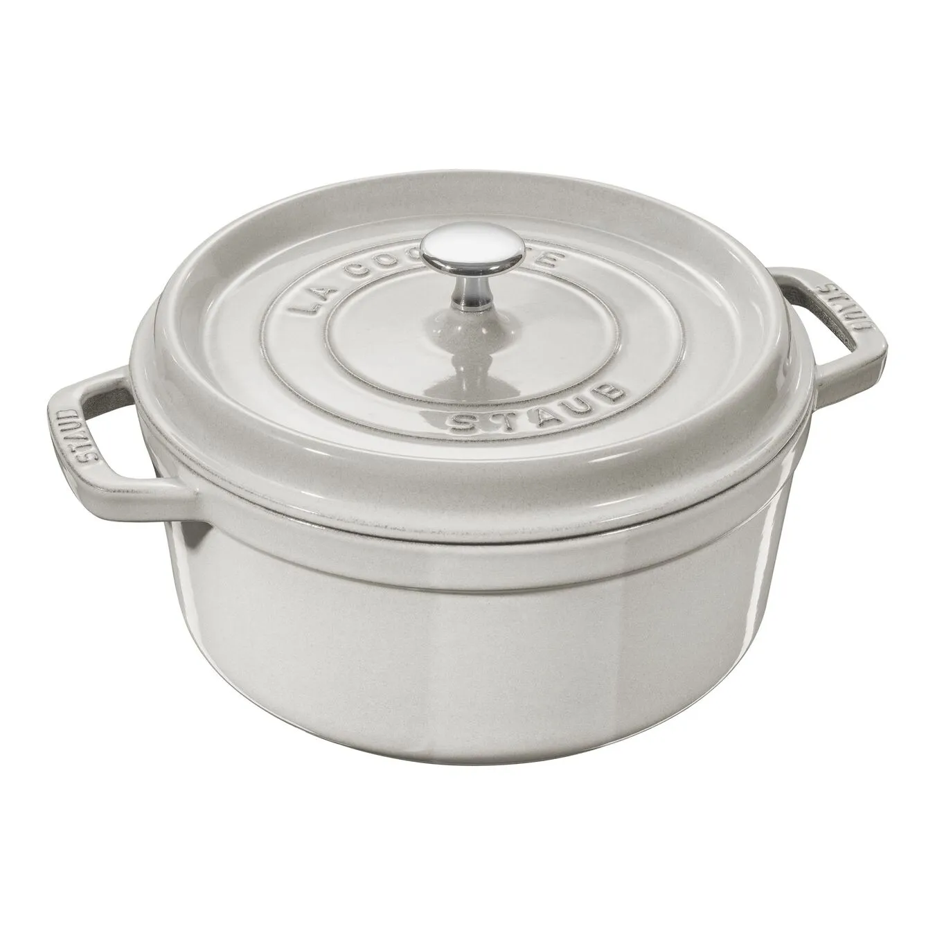 Staub 28 Cm Round Cast Iron Cocotte White Truffle 1 Staub 28 Cm Round Cast Iron Cocotte White Truffle