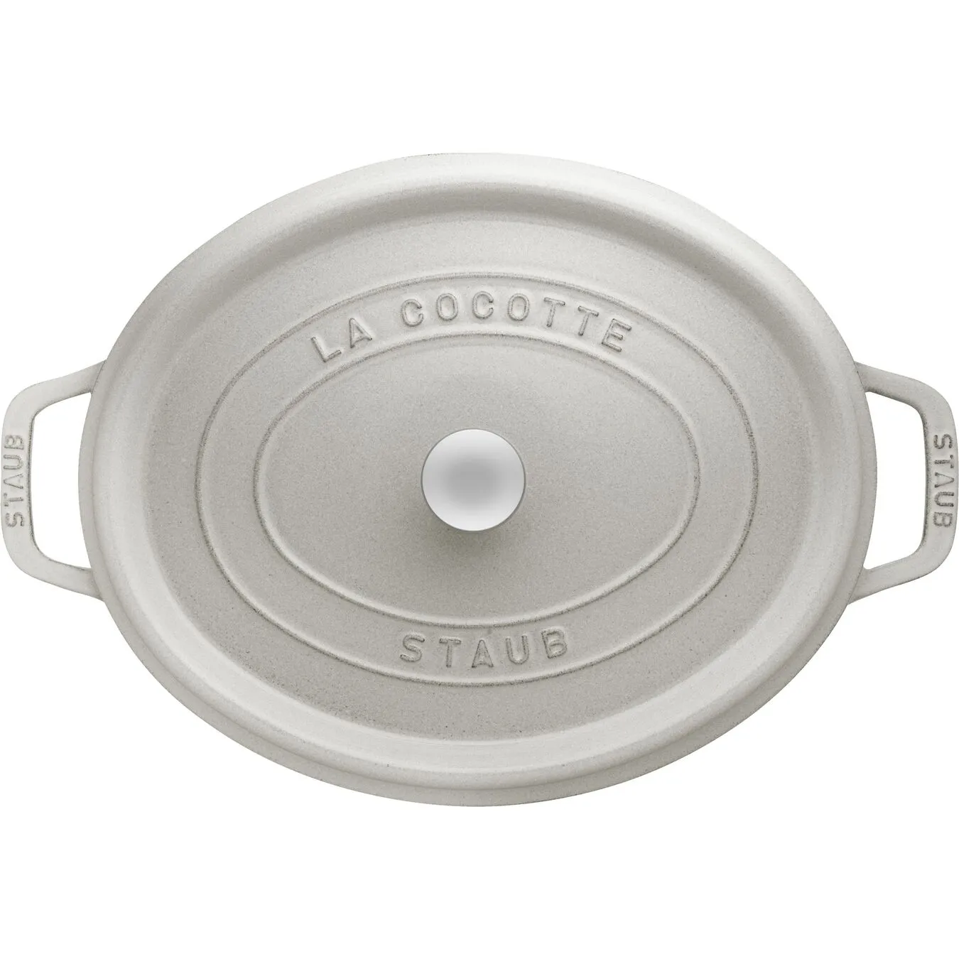 Staub 31 Cm Oval Cast Iron Cocotte White Truffle 3 Staub 31 Cm Oval Cast Iron Cocotte White Truffle - Image 3