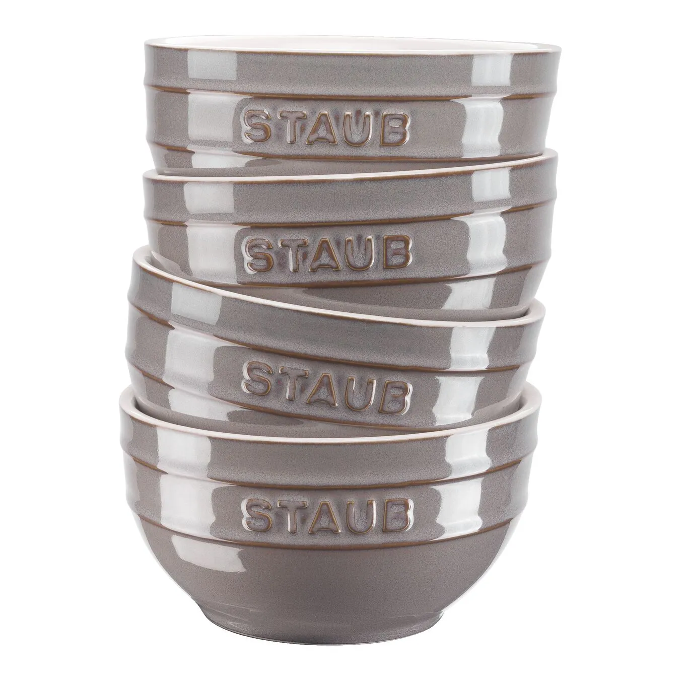 Staub 4-pcs Ceramic Bowl Set Ancient-grey 1 Staub 4-pcs Ceramic Bowl Set Ancient-grey