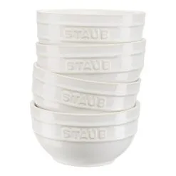 Staub 4-pcs Ceramic Bowl Set Ivory-white