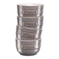 Staub 4-pcs Ceramic Ramekin Set Ancient-grey