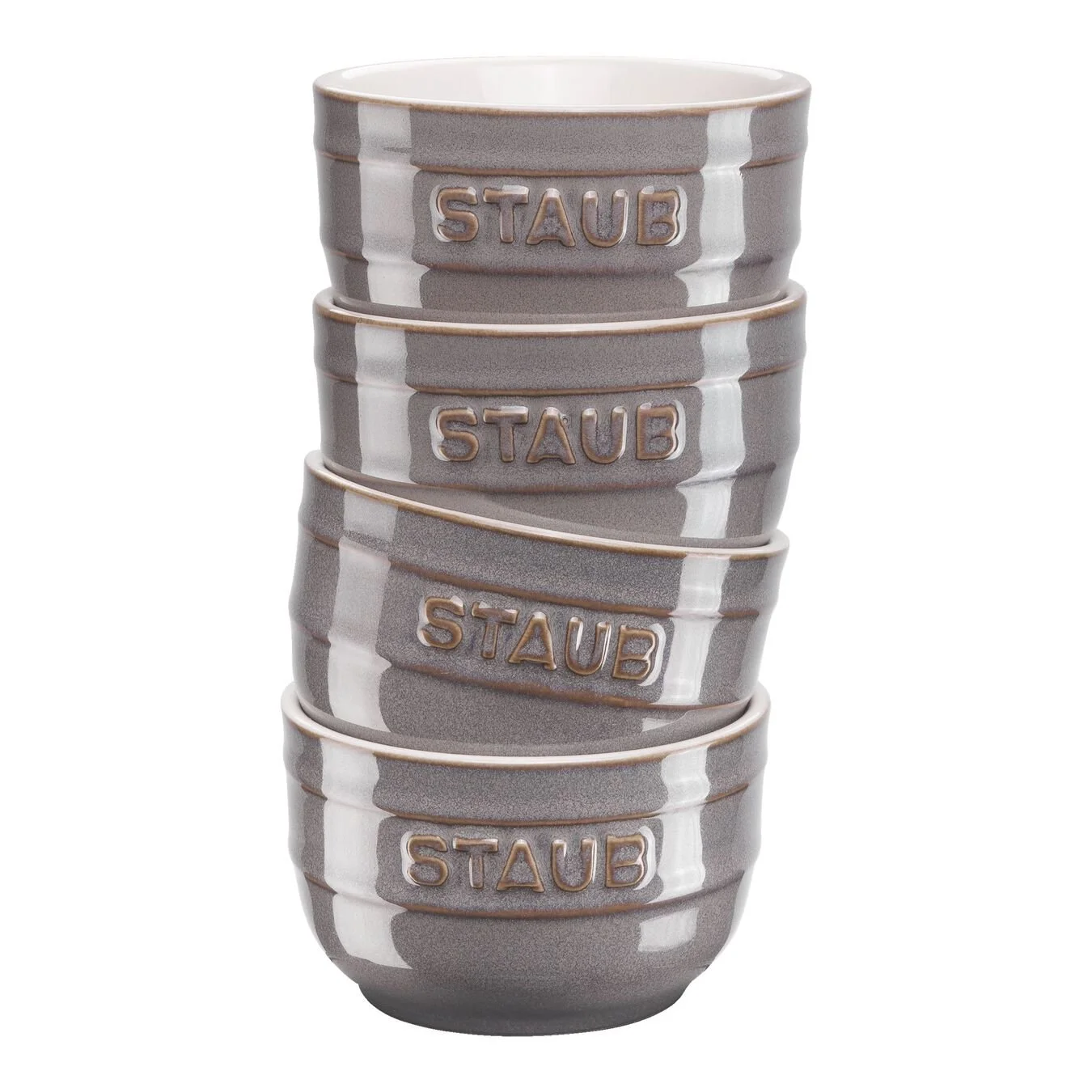 Staub 4-pcs Ceramic Ramekin Set Ancient-grey 1 Staub 4-pcs Ceramic Ramekin Set Ancient-grey