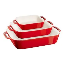 Staub 3-pcs Rectangular Ovenware Set Cherry