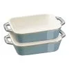 Staub 2-pcs Rectangular Ovenware Set Ancient-turquoise