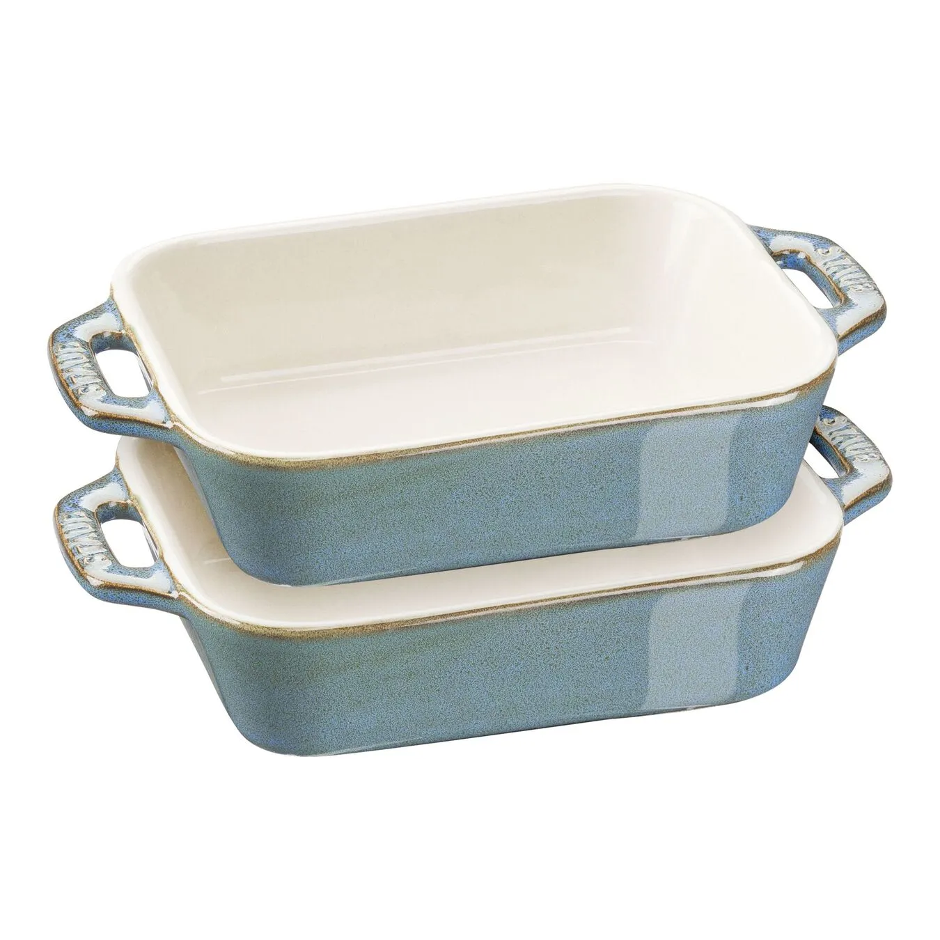Staub 2-pcs Rectangular Ovenware Set Ancient-turquoise 1 Staub 2-pcs Rectangular Ovenware Set Ancient-turquoise