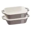 Staub 2-pcs Rectangular Ovenware Set Ancient-grey