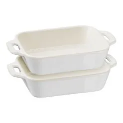 Staub 2-pcs Rectangular Ovenware Set Ivory-white