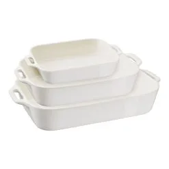 Staub 3-pcs Rectangular Ovenware Set Ivory-white