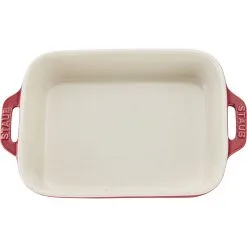 Staub 20 Cm X 16 Cm Rectangular Ceramic Oven Dish Cherry -Knives & Scissors Sales Store 40508 585 3 1