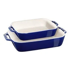 Staub 2-pcs Rectangular Ovenware Set Dark-blue -Knives & Scissors Sales Store 40508 628 0 000000497