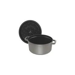 Staub 22 Cm Round Cast Iron Cocotte Graphite-grey -Knives & Scissors Sales Store 40509 304 0 5 7