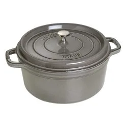 Staub 28 Cm Round Cast Iron Cocotte Graphite-grey