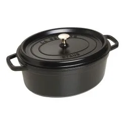 Staub 31 Cm Oval Cast Iron Cocotte Black