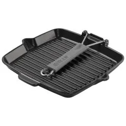 Staub 24 X 24 Cm Square Cast Iron Grill Pan With Pouring Spout Black 4 Staub 24 X 24 Cm Square Cast Iron Grill Pan With Pouring Spout Black -Knives & Scissors Sales Store 40509 344 0 000000658