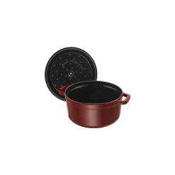 Staub 22 Cm Round Cast Iron Cocotte Grenadine-red -Knives & Scissors Sales Store 40509 355 0 5 1