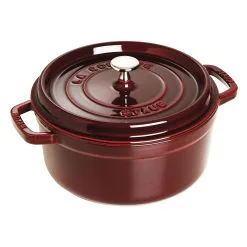 Staub 26 Cm Round Cast Iron Cocotte Grenadine-red