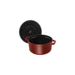 Staub 28 Cm Round Cast Iron Cocotte Grenadine-red -Knives & Scissors Sales Store 40509 357 0 3