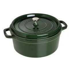 Staub 28 Cm Round Cast Iron Cocotte Basil-green