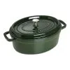 Staub 29 Cm Oval Cast Iron Cocotte Basil-green